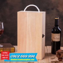 Sản xuất hộp rượu gỗ đựng 2 chai rượu vang